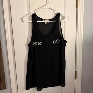 Black Tank Top with Silver Accents